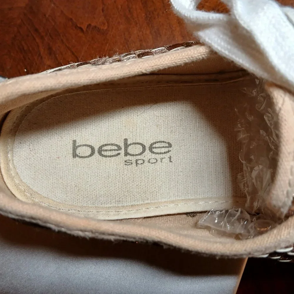 BEBE SPORT Two Tone Gold Metallic Sneakers 7M - EUC - Picture 6 of 14